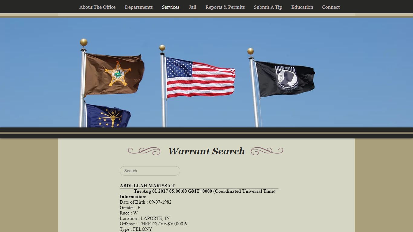 Warrant Search | portercountysheriff